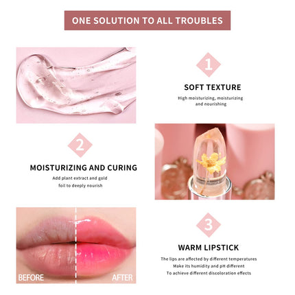 6PCS Flower Jelly Lipstick Set Color Changing Moisturizing Lip Balm Set