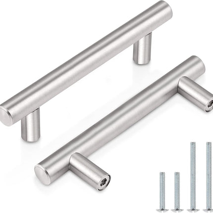 30 Pack Cabinet Handles Brushed Nickel T Bar Drawer Pulls 3 Inch Centers