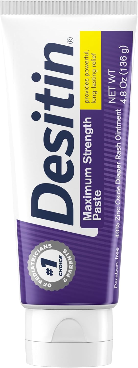 Maximum Strength Baby Diaper Rash Cream – 40% Zinc Oxide, 4.8oz Tube