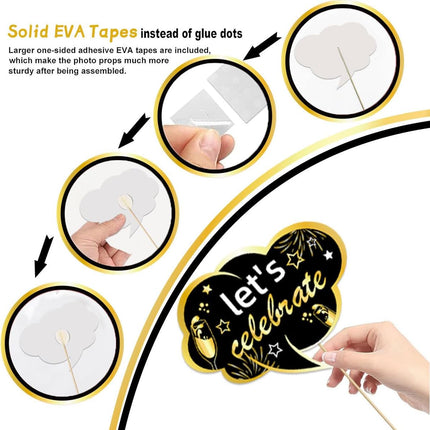28-Piece Happy New Year 2026 Photo Booth Props – NYE Party Supplies