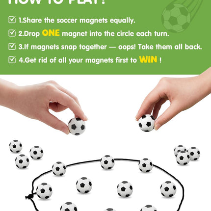 Soccer Magnetic Game with String 20 Football Stones Family Strategy Game