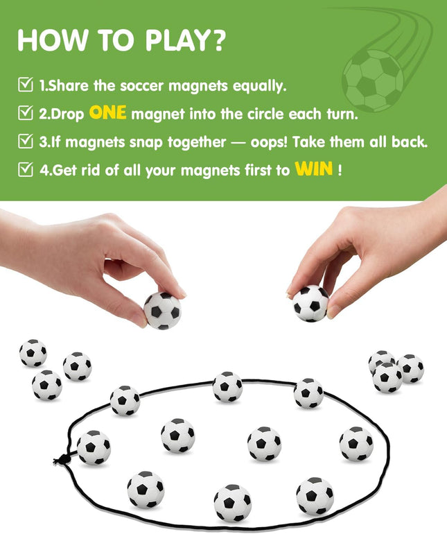 Soccer Magnetic Game with String 20 Football Stones Family Strategy Game