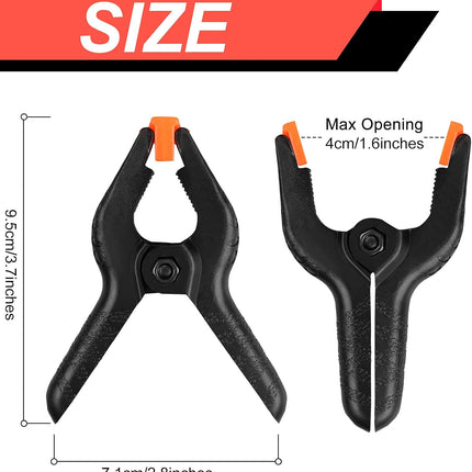 12-Pack 3.5” Plastic Spring Clamps – Heavy Duty Clips for Crafts & Wood