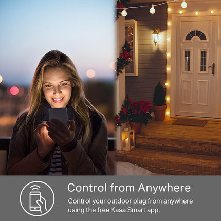 Smart Wi-Fi Plug with 2 Sockets – IP64, Alexa & Google Home, No Hub Required