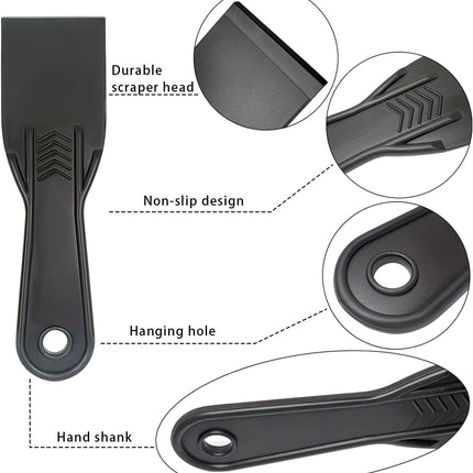 6 Pack Plastic Putty Knives – 2" Flexible Scrapers for Drywall & Spackling