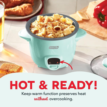 Mini Ceramic Rice Cooker – Single-Serve, Nonstick Removable Pot, Aqua