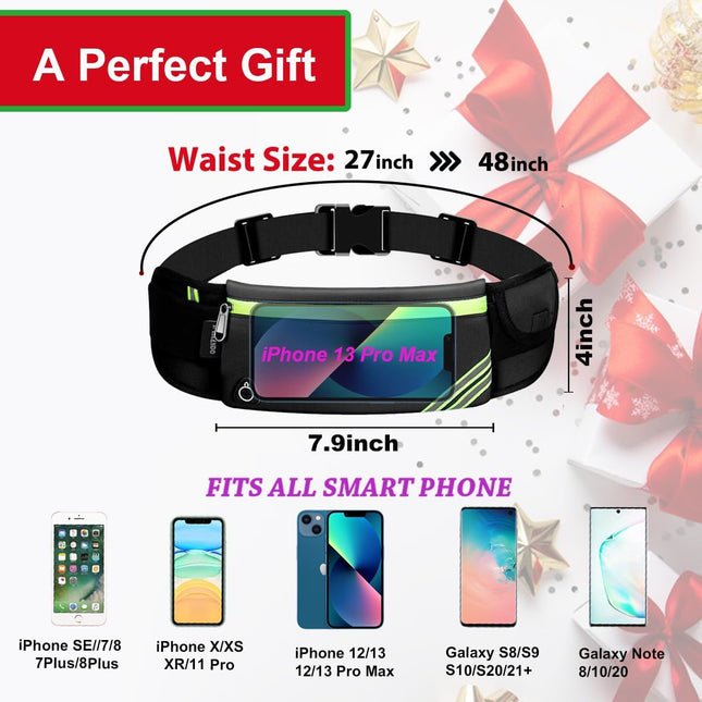 Reflective Running Waist Pack for Jogging, Workout & Outdoor Sports