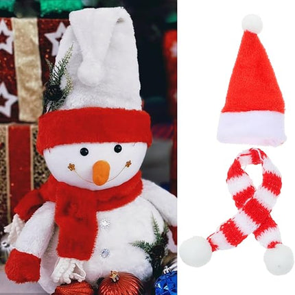 20pcs Mini Knit Santa Hat & Scarf Set – Xmas Bottle, Cup & Doll Craft Decorations