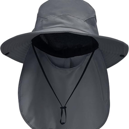 UPF 50+ Sun Hat with Neck Flap, Wide Brim, Adjustable, Foldable & Water Resistant