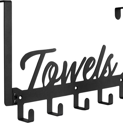 5-Hook Over Door Rack – Towel & Coat Holder for Bathroom, Bedroom, Kitchen