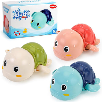 Swimming Turtle Bath Toys – Wind-Up Water Toys for Toddlers 1–4 (3 Pack)
