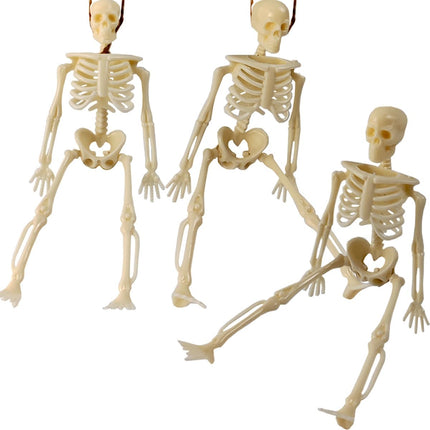12PCS 6in Mini Skeleton Figurines, Halloween Craft, Haunted House & Party Decor
