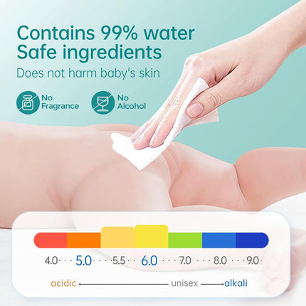 Baby Wipes for Sensitive Skin – Hypoallergenic, 8 Flip-Top Packs, 640 Count