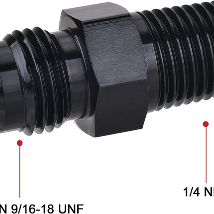2PCS 6AN Male Flare to 1/4" NPT Aluminum Straight Pipe Fitting Adapters