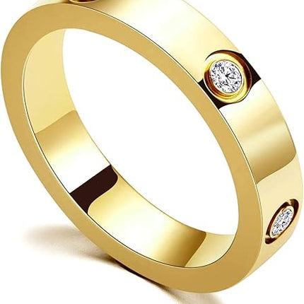 18K Gold-Plated Love & Friendship Ring – Stainless Steel Promise Ring