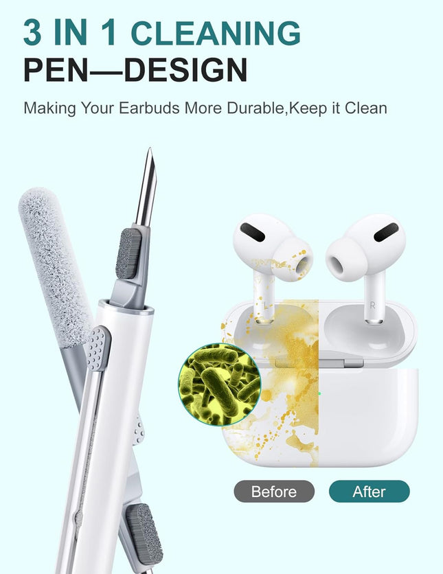2-Pack AirPods Pro Cleaner Kit – Multi-Function Pen with Brush & Sponge