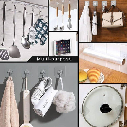 16PCS Self Adhesive Wall Hooks, Waterproof Heavy Duty for Home & Bath