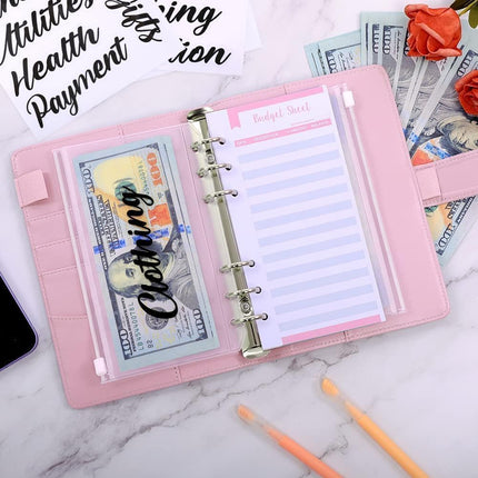 Budget Binder Organizer with Zipper Cash Envelopes and Budget Planning Sheets