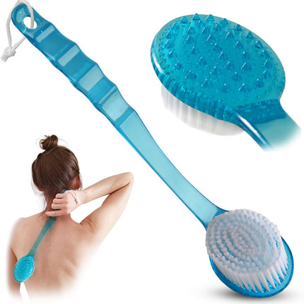 2-Pc Long Handle Bath Body Brush Set, Exfoliating Back & Feet Scrubbers