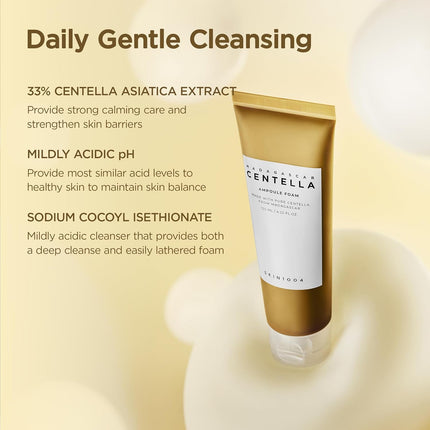 Madagascar Centella Ampoule Foam Cleanser & Makeup Remover for Soft Skin