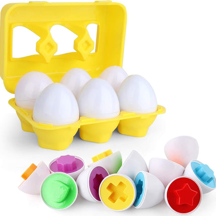 6-Piece Toddler Egg Set – Fun Educational Toy for Color and Shape Recognition
