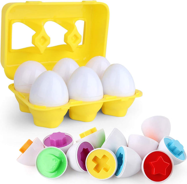 6-Piece Toddler Egg Set – Fun Educational Toy for Color and Shape Recognition