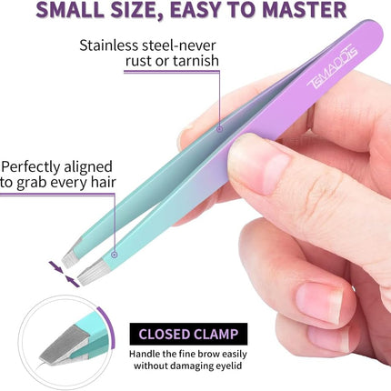 7PCS Precision Tweezers Set for Women with Eyebrow Razor & Curved Scissor