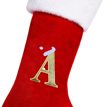 20 Inches Plush Christmas Stockings – Monogrammed Large Letter Stockings
