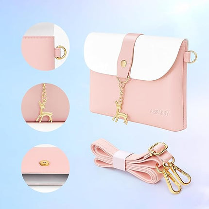 Small Crossbody Purse for Girls PU Leather with Gold Chain Adjustable Strap