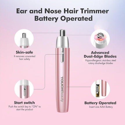 Electric Ear & Nose Hair Trimmer – Painless, Mini, Portable with Travel Case