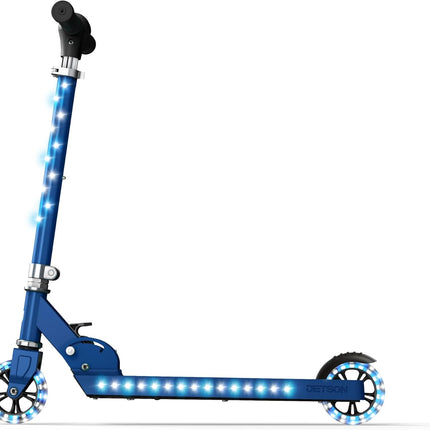 Kids Light Up Kick Scooter 2 Wheel LED Handlebar Wheels Foldable Ages 5+
