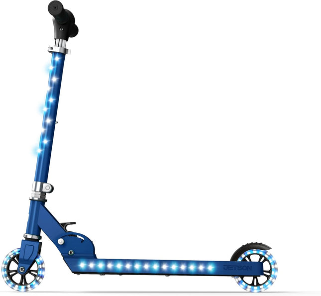 Kids Light Up Kick Scooter 2 Wheel LED Handlebar Wheels Foldable Ages 5+