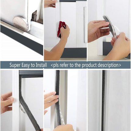 Self Adhesive Pile Weather Stripping Seal for Sliding Windows Doors 16.5Ft Grey