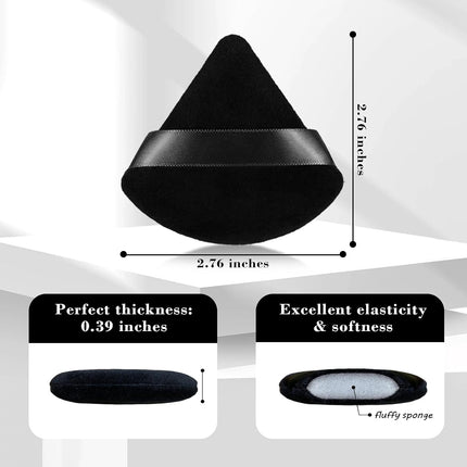 8PCS Triangular Makeup Powder Puffs, Soft Velvet Sponges for Foundation & Contouring