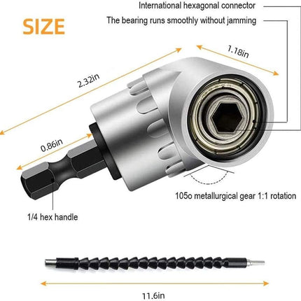 Flexible Drill Bit Extension Set – Right Angle, Bendable, Adapters & Bit Holders