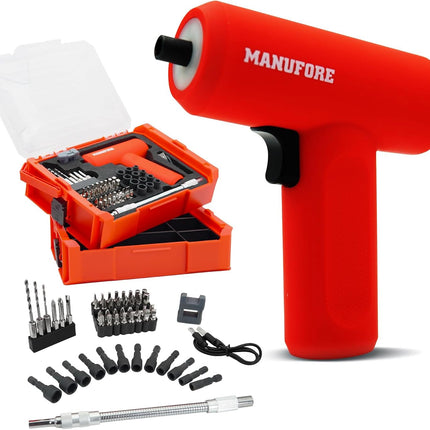 55-Piece Cordless Electric Screwdriver Set – 3.7V with LED & Charging Cable