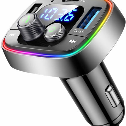 Bluetooth 5.4 FM Transmitter Car Adapter 48W Fast Charger Hands Free