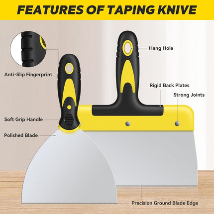 4PCS Scraper Tool Set – Putty Knives with Comfortable Grip for Walls & Plaster