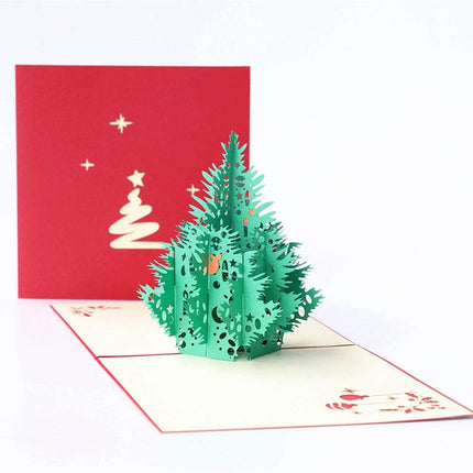 Christmas Pop-Up Card 3D Tree – Laser Cut Greeting Card with Envelope, Pack of 1