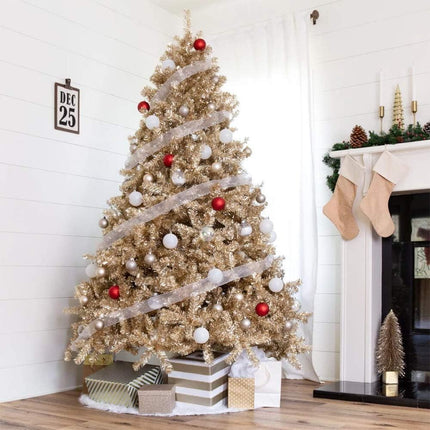 Soft Faux Fur Christmas Tree Skirt 48-Inch White Plush Holiday Accent