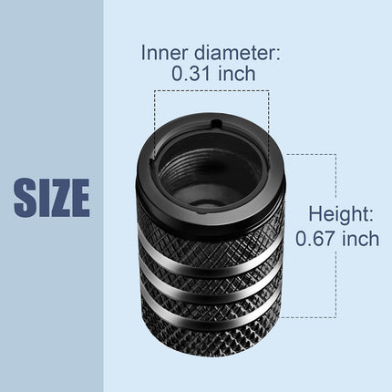 Tire Valve Stem Cap Cover (5 Pack) – Metal with Plastic Liner, Leak-Proof, Black