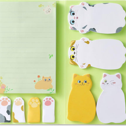 Cat Sticky Notes Set – Animal Divider Tabs, Memo Pads, Page Markers, Creative Gifts