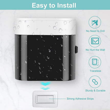 Wall-Mounted Toothbrush Holder & Toothpaste Dispenser – 4 Slots, Automatic Squeezer