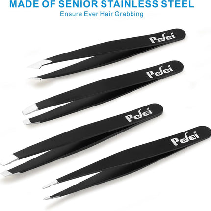 Professional Tweezers Set – Stainless Steel for Eyebrows & Hair Removal