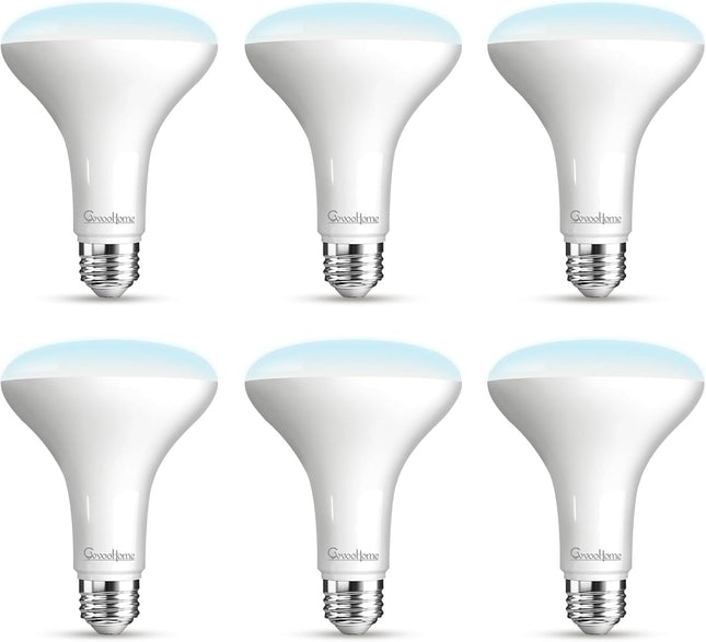 6 Pack BR30 LED Flood Light Bulbs 5000K Dimmable 650 Lumens E26 65W Equivalent