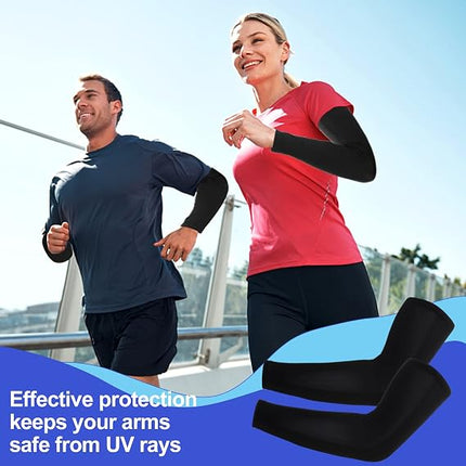 Compression Leg and Arm Sleeves 2 Pairs Each UV Protection Anti-Slip Silicone Strips