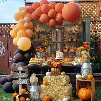 Mocsicka 7x5ft Fall Backdrop – Pumpkin, Maple Leaves & Harvest for Thanksgiving Decor