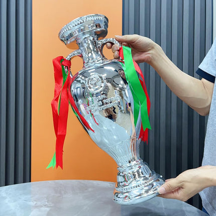 Europe Soccer Trophy Cup Silver Football Championship Award Collectible Fan Souvenir 6-17 Inch