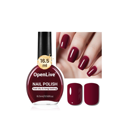 Dark Red Nail Polish 16.5ml Quick Dry Long Lasting Shine Nail Art