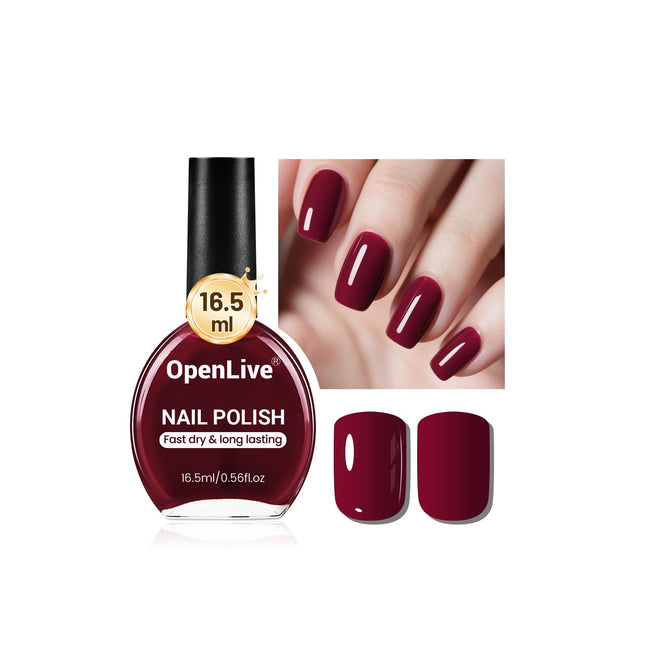 Dark Red Nail Polish 16.5ml Quick Dry Long Lasting Shine Nail Art